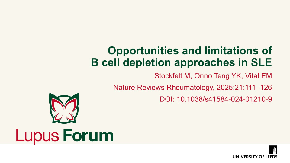 Publication thumbnail: Opportunities and limitations of B bell depletion approaches in SLE