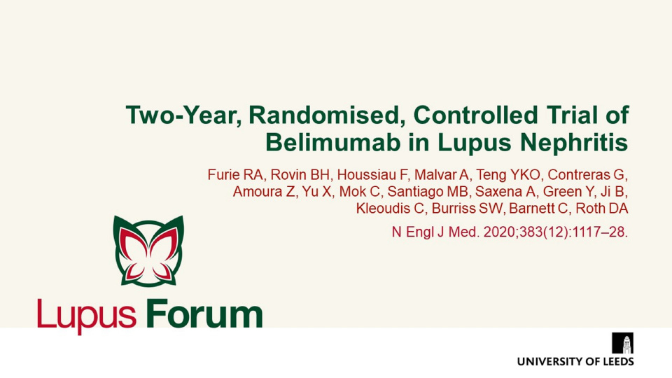 Publication thumbnail: Two-Year, Randomised, Controlled Trial of Belimumab in Lupus Nephritis