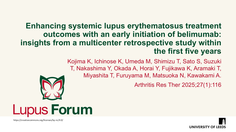 Publication thumbnail: Enhancing systemic lupus erythematosus treatment outcomes with an early initiation of belimumab: insights from a multicenter retrospective study within the first five years