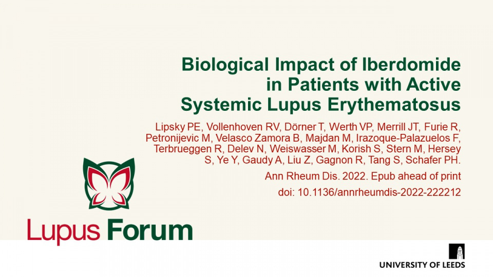 Publication thumbnail: Biological impact of iberdomide in patients with active  systemic lupus erythematosus