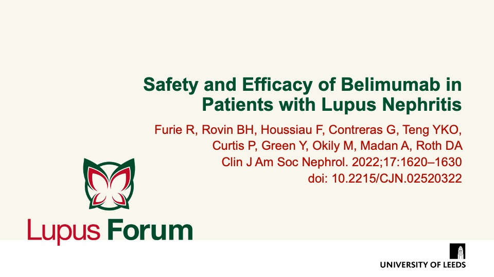 Publication thumbnail: Safety and Efficacy of Belimumab in Patients with Lupus Nephritis