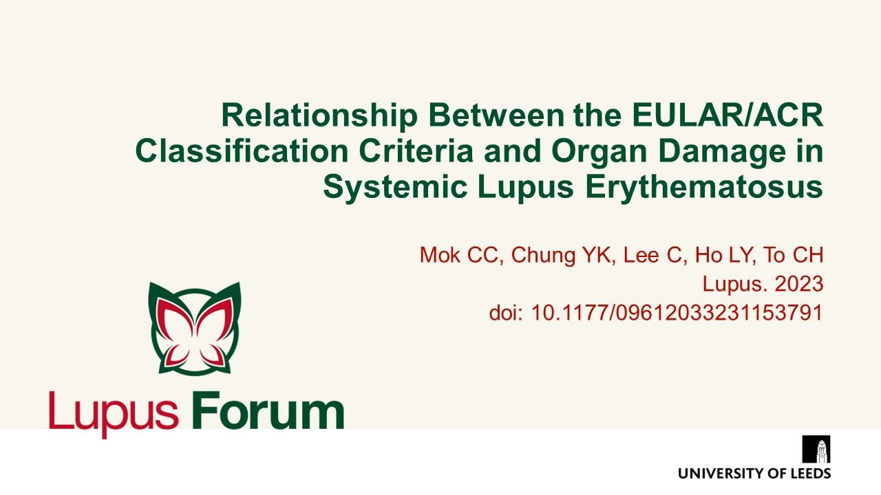 Relationship Between the EULAR/ACR Classification Criteria and Organ Damage in Systemic Lupus