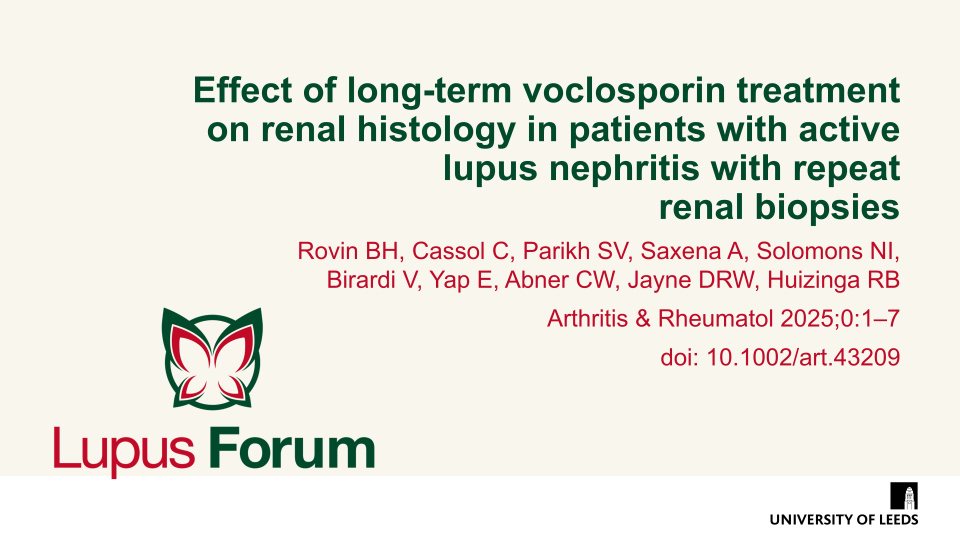 Publication thumbnail: Effect of long-term voclosporin treatment on renal histology in patients with active lupus nephritis with repeat  renal biopsies